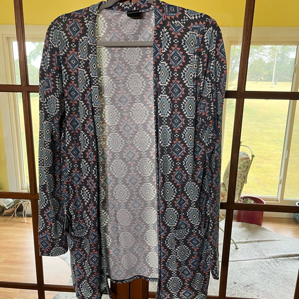 Agnes & Dora Geometric Patterned Blazer - multi color